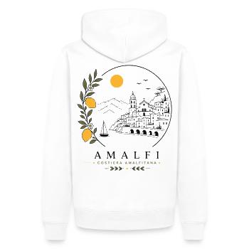 Amalfi Küste - Männer Premium Bio Hoodie - Weiß - Hinten - Nico (187cm)
