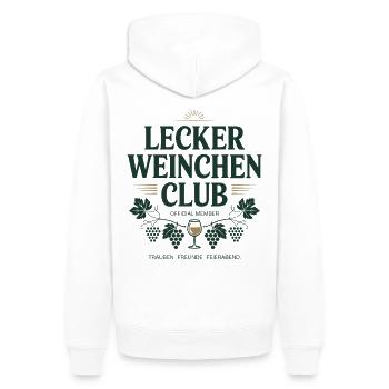 Wein Lecker Weinchen Club Weinliebhaber Rotwein - Männer Premium Bio Hoodie - Weiß - Hinten - Nico (187cm)
