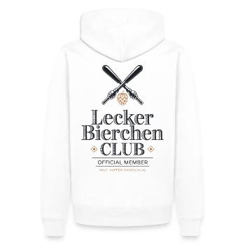 Lecker Bierchen Club Bier Spruch JGA Malle Bier - Männer Premium Bio Hoodie - Weiß - Hinten - Nico (187cm)