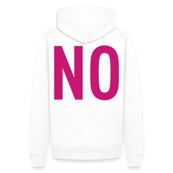 NON – Déclaration de typographie rose - Sweat à capuche Premium bio Homme - blanc - Dos - Nico (187cm)