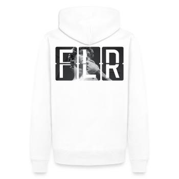 Flughafen Florenz FLR - Männer Premium Bio Hoodie - Weiß - Hinten - Nico (187cm)