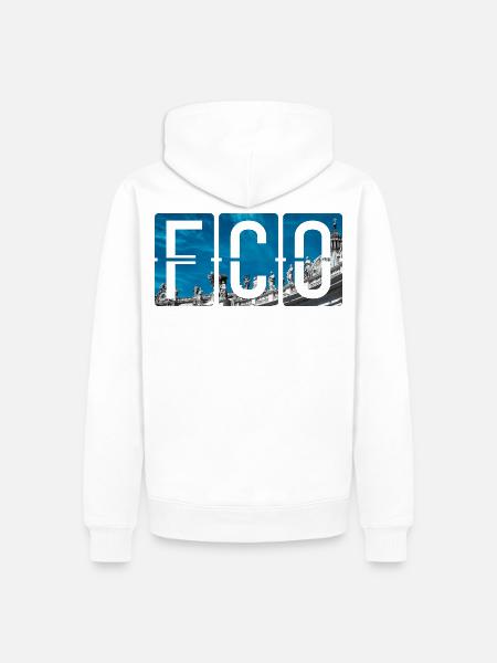 Flughafen-FCO Rom Fiumicino - Männer Premium Bio Hoodie - Weiß