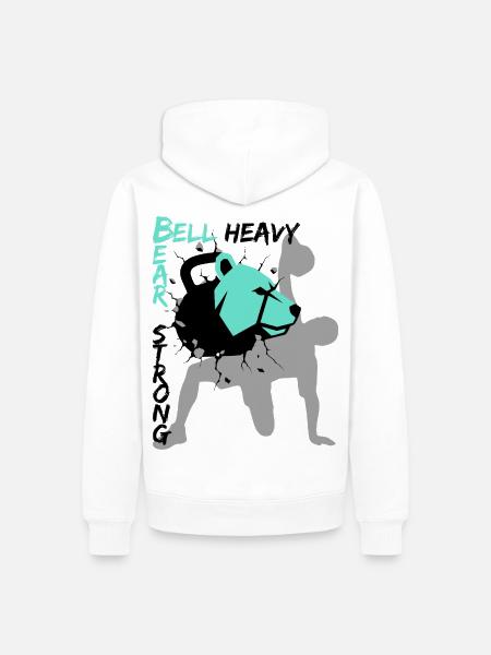 Kettlebell Strong - Männer Premium Bio Hoodie - Weiß