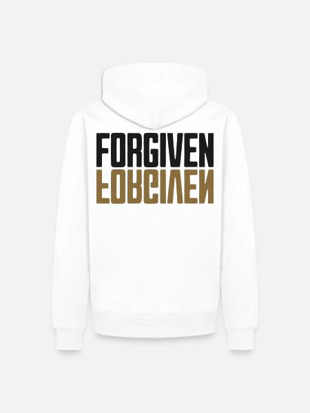 Forgiven Spiegel Design Schwarz Gold - Männer Premium Bio Hoodie - Weiß