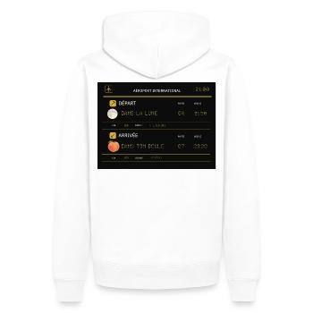 Fantasievolles und ungewöhnliches Flugdiagramm - Männer Premium Bio Hoodie - Weiß - Hinten - Nico (187cm)