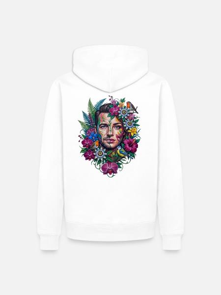 Gesicht der Vielfalt Blumen - Männer Premium Bio Hoodie - Weiß