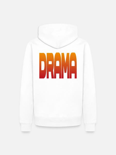 Drama Gradient Schrift - Männer Premium Bio Hoodie - Weiß