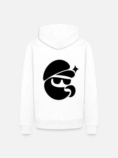 Cooler Pilz mit Sonnenbrille - Männer Premium Bio Hoodie - Weiß