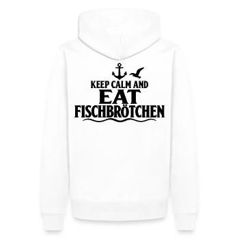 Fischbrötchen – Keep Calm an der Küste - Männer Premium Bio Hoodie - Weiß - Hinten - Nico (187cm)