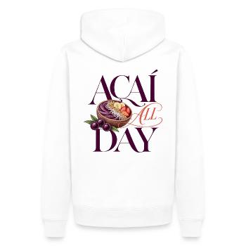 Açaí All Day Bowl - Acai Bowl Design - Männer Premium Bio Hoodie - Weiß - Hinten - Nico (187cm)