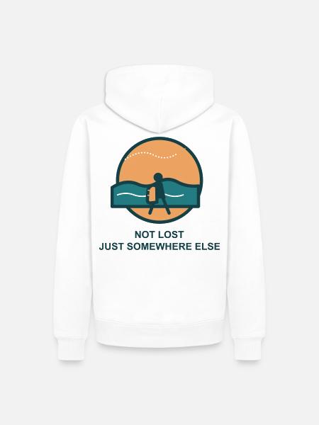 Not Lost Just Somewhere Else - Männer Premium Bio Hoodie - Weiß