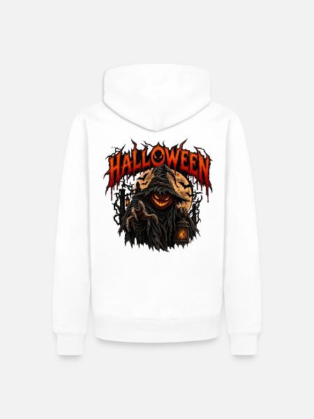 Spüre den wahren Halloween-Grauen! - Männer Premium Bio Hoodie - Weiß