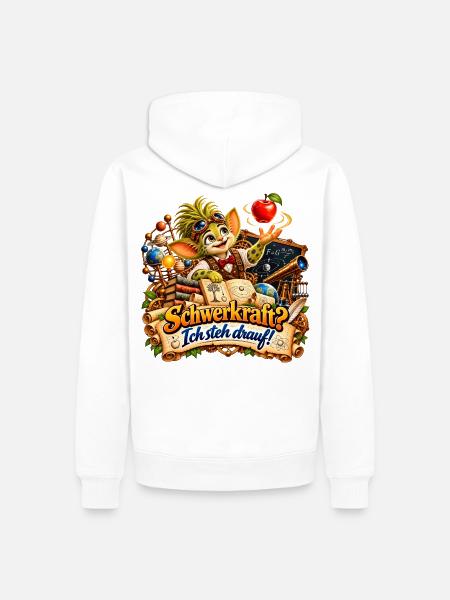 Wenuma.  Schwerkraft? Ich steh drauf! - Männer Premium Bio Hoodie - Weiß
