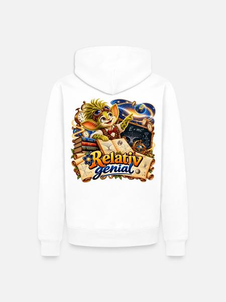 Wenuma Relativ genial - Männer Premium Bio Hoodie - Weiß