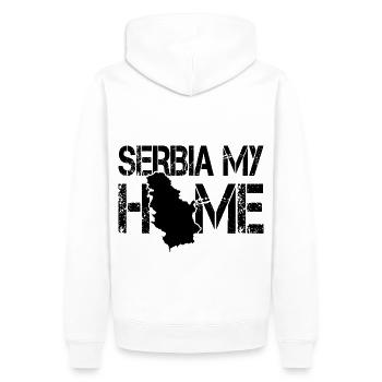 serbie ma maison - Sweat à capuche Premium bio Homme - blanc - Dos - Nico (187cm)