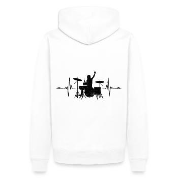 Drummer Heartbeat Drummer Drums Fun Gift - Sweat à capuche Premium bio Homme - blanc - Dos - Nico (187cm)