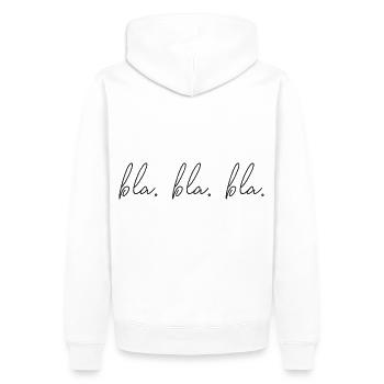 C’est bla. Bla. Bla. - Sweat à capuche Premium bio Homme - blanc - Dos - Nico (187cm)