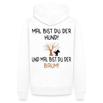 Mal Hund mal Baum - Männer Premium Bio Hoodie - Weiß - Hinten - Nico (187cm)