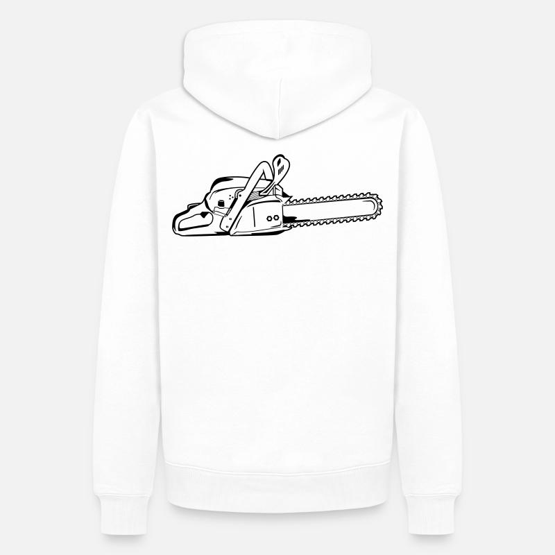 Tronçonneuse - Sweat à capuche Premium bio Homme - blanc
