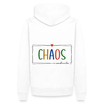 Chaos Coordinator gestresste Kindergarten Erzieher - Männer Premium Bio Hoodie - Weiß - Hinten - Nico (187cm)