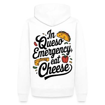 À Queso Emergency Manger du fromage Funny Food Lover - Sweat à capuche Premium bio Homme - blanc - Dos - Nico (187cm)