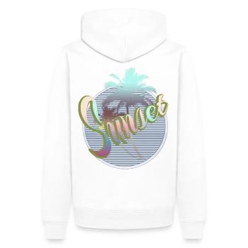 Vacances méditerranéennes sous les palmiers - Sweat à capuche Premium bio Homme - blanc - Dos - Nico (187cm)