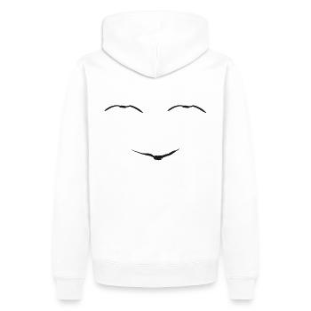 Drôle d’oiseau Visage Oiseau éleveur d’oiseaux - Sweat à capuche Premium bio Homme - blanc - Dos - Nico (187cm)