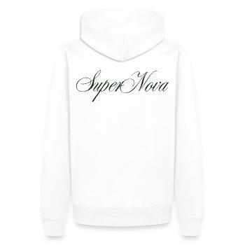 SuperNova-Zeichen - Männer Premium Bio Hoodie - Weiß - Hinten - Nico (187cm)
