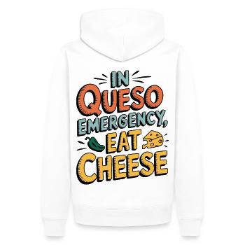 À Queso Emergency Manger du fromage Funny Food Lover - Sweat à capuche Premium bio Homme - blanc - Dos - Nico (187cm)