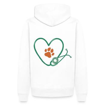 Tierarzt Veterinärmedizin Doktor für Tiere - Männer Premium Bio Hoodie - Weiß - Hinten - Nico (187cm)