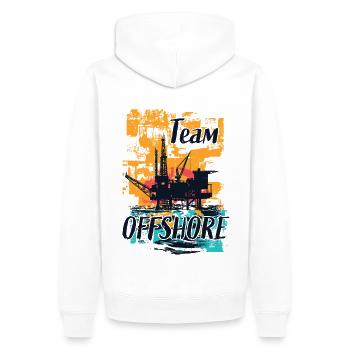 Équipe Offshore Life - Sweat à capuche Premium bio Homme - blanc - Dos - Nico (187cm)