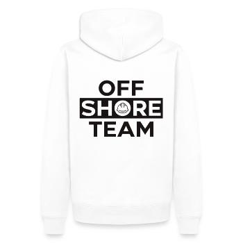 Off Shore Team - Männer Premium Bio Hoodie - Weiß - Hinten - Nico (187cm)
