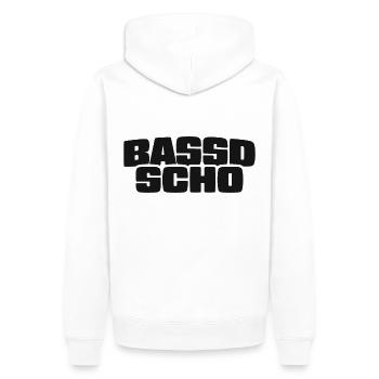 Bassd scho - Franken fränkisch fränggisch Geschenk - Männer Premium Bio Hoodie - Weiß - Hinten - Nico (187cm)
