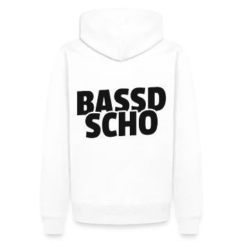 Bassd scho - Franken fränkisch fränggisch Geschenk - Männer Premium Bio Hoodie - Weiß - Hinten - Nico (187cm)