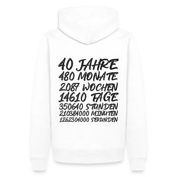 Geburtstagsgeschenk 40. Geburtstag 40 Jahre - Männer Premium Bio Hoodie - Weiß - Hinten - Nico (187cm)