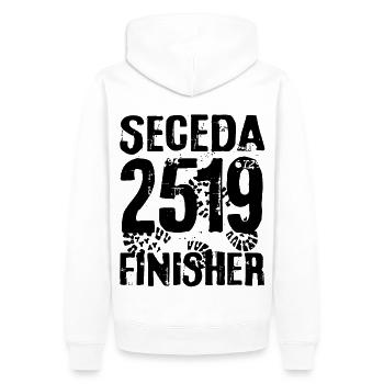 Seceda Gipfel Puez Geisler Wandern Dolomiten - Männer Premium Bio Hoodie - Weiß - Hinten - Nico (187cm)