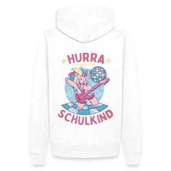Hurra ich bin jetzt ein Schulkind - Männer Premium Bio Hoodie - Weiß - Hinten - Nico (187cm)