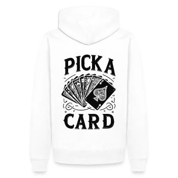 Choisissez une carte - cadeau magique pour les magiciens - Sweat à capuche Premium bio Homme - blanc - Dos - Nico (187cm)