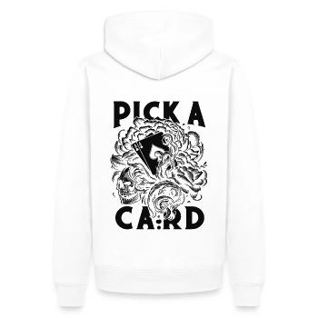 Choisissez une carte - cadeau magique pour les magiciens - Sweat à capuche Premium bio Homme - blanc - Dos - Nico (187cm)
