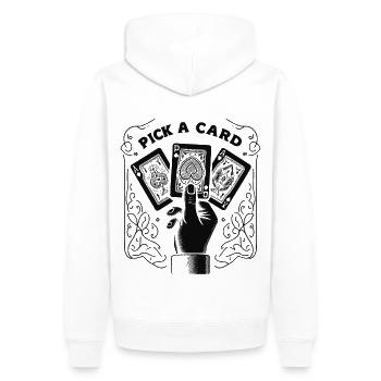 Choisissez une carte - cadeau magique pour les magiciens - Sweat à capuche Premium bio Homme - blanc - Dos - Nico (187cm)