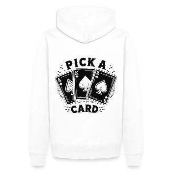 Choisissez une carte - cadeau magique pour les magiciens - Sweat à capuche Premium bio Homme - blanc - Dos - Nico (187cm)