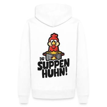 Suppen Huhn Suppenhuhn Gockel Eintopf Geschenk - Männer Premium Bio Hoodie - Weiß - Hinten - Nico (187cm)