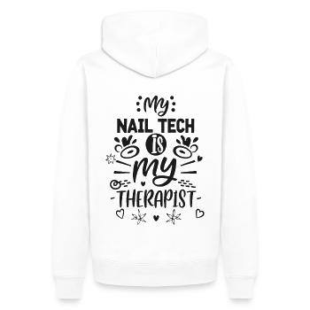 My Tech Nail Is My Therapist Nail Art - Men’s Premium Organic Hoodie - white - Back - Nico (187cm)