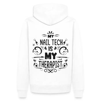 My Tech Nail Is My Therapist Nail Art - Men’s Premium Organic Hoodie - white - Back - Nico (187cm)