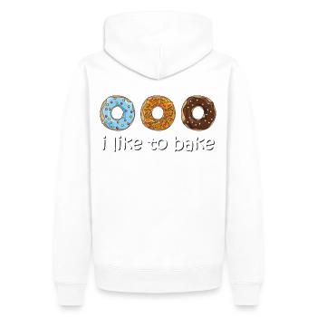 beignets que j'aime faire cuire - Sweat à capuche Premium bio Homme - blanc - Dos - Nico (187cm)