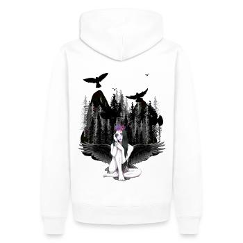 Fantasy Horror Halloween Vampir Engel Dark - Männer Premium Bio Hoodie - Weiß - Hinten - Nico (187cm)