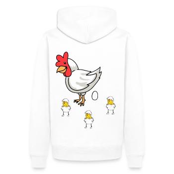 Volaille Volaille Poule Oeufs Pâques Enfants - Sweat à capuche Premium bio Homme - blanc - Dos - Nico (187cm)