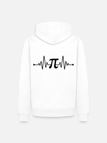Pi Herzschlag PI 3.14 Mathe Mathematik Geschenk - Männer Premium Bio Hoodie - Weiß