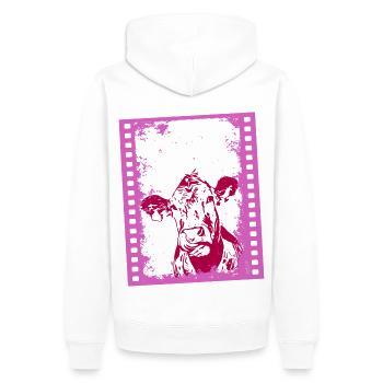 2reborn Blue Cow Kuh Tier Animal Moviestar 003 - Männer Premium Bio Hoodie - Weiß - Hinten - Nico (187cm)