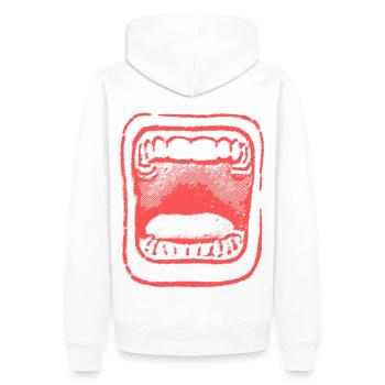 2reborn Schrei Mund Angst Scream Mouth Teeth 2 - Männer Premium Bio Hoodie - Weiß - Hinten - Nico (187cm)